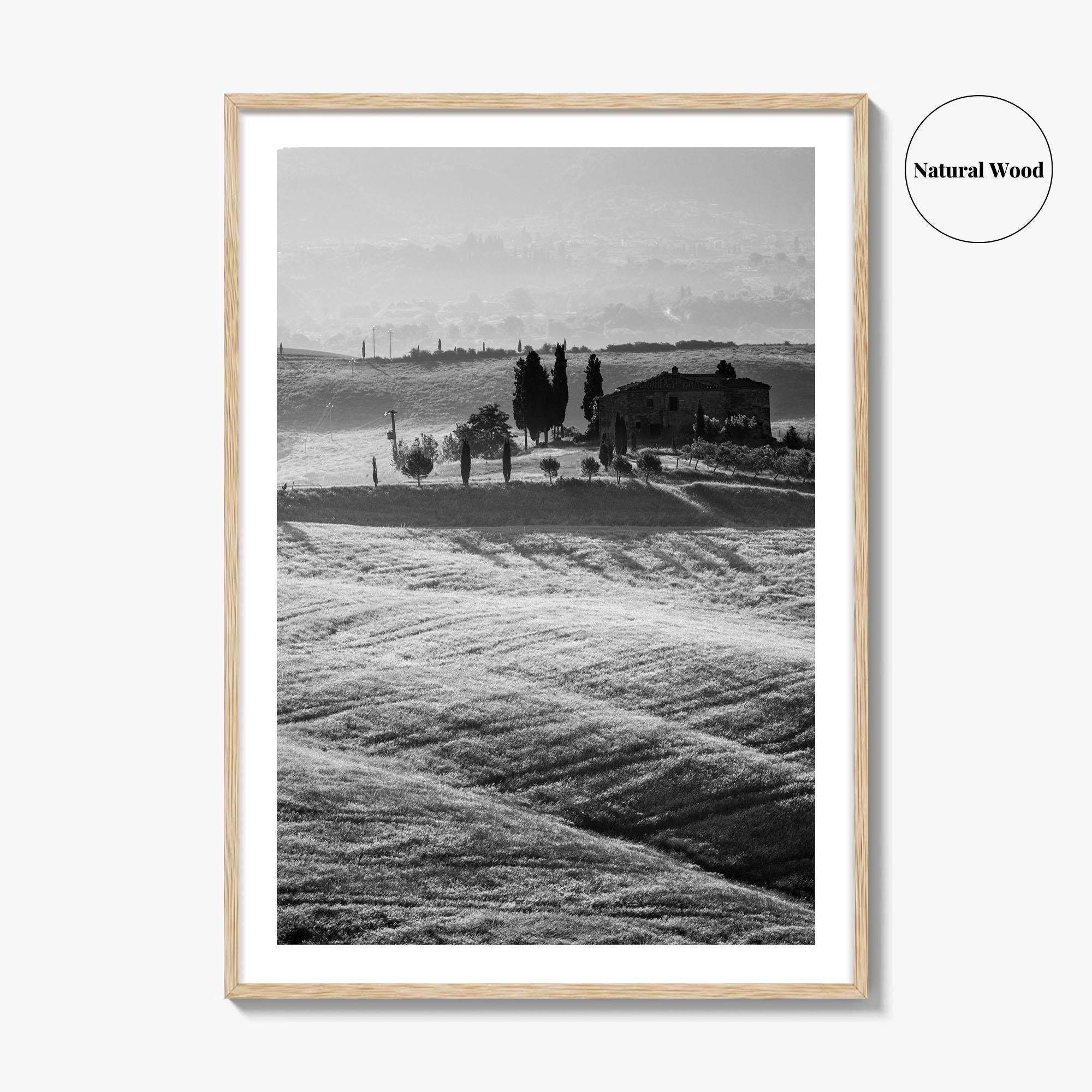 Tuscany Black and White Fine Art Photo Print, Italy Landscape Wall Decor Poster