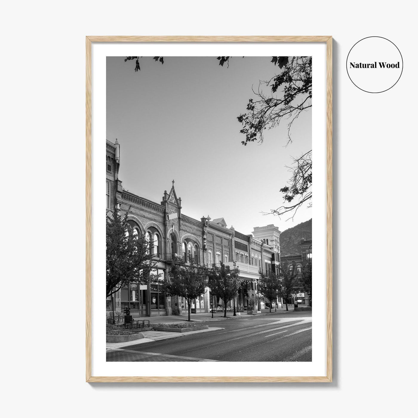 Provo Black and White Fine Art Photo Print, Utah, Downtown Center Street, Poster