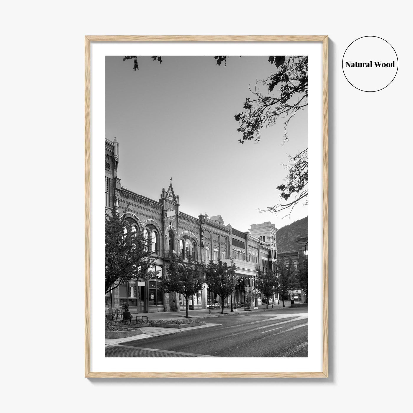 Provo Black and White Fine Art Photo Print, Utah, Downtown Center Street, Poster