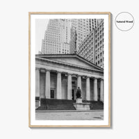 Wall Street Black and White Fine Art Photo Print, Federal Hall National Memorial, NYC