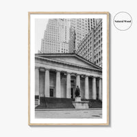 Wall Street Black and White Fine Art Photo Print, Federal Hall National Memorial, NYC