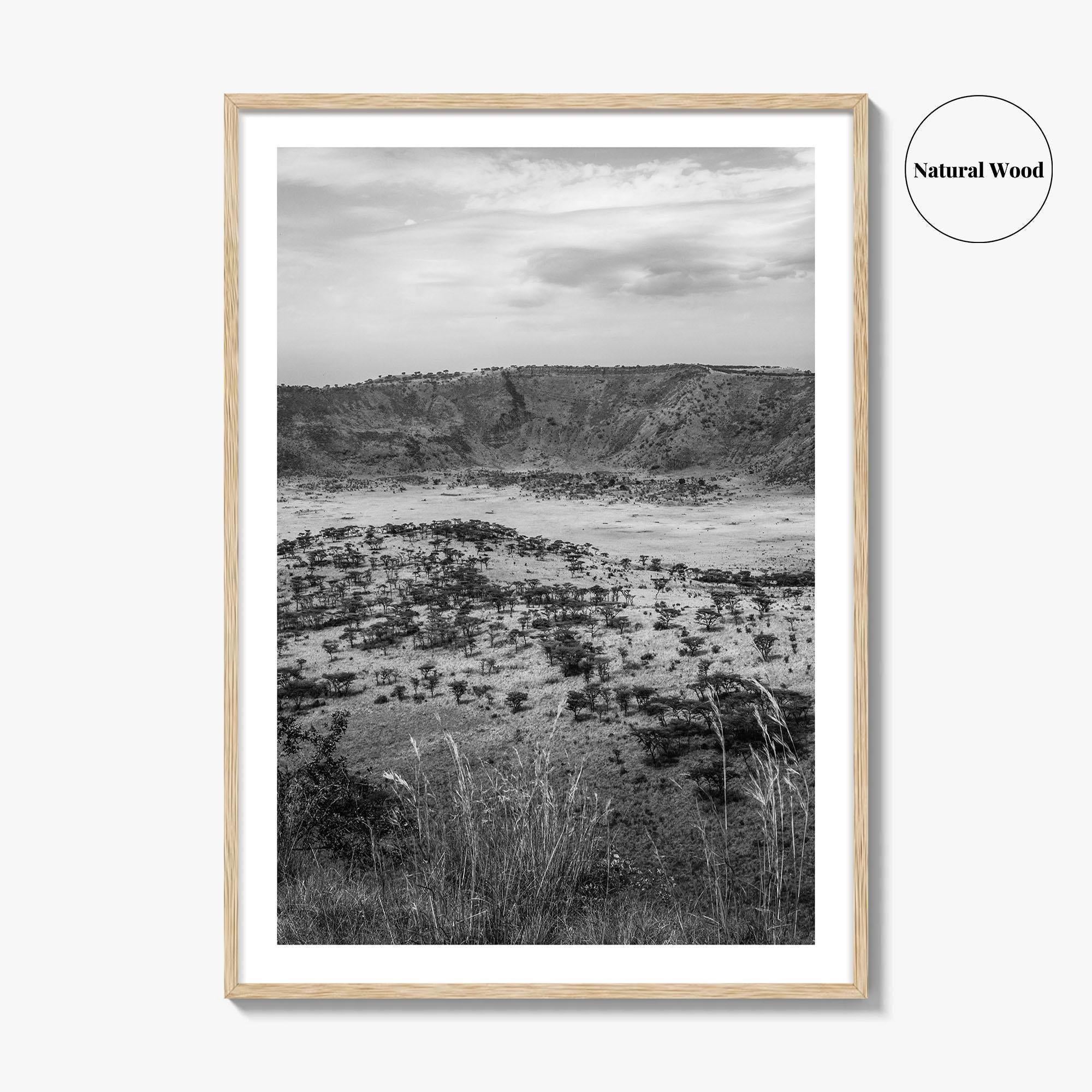 Queen Elizabeth National Park Black and White Fine Art Photo Print, Uganda Poster