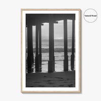 Ventura Black and White Fine Art Photo Print, Pier, California Coast Wall Poster, USA