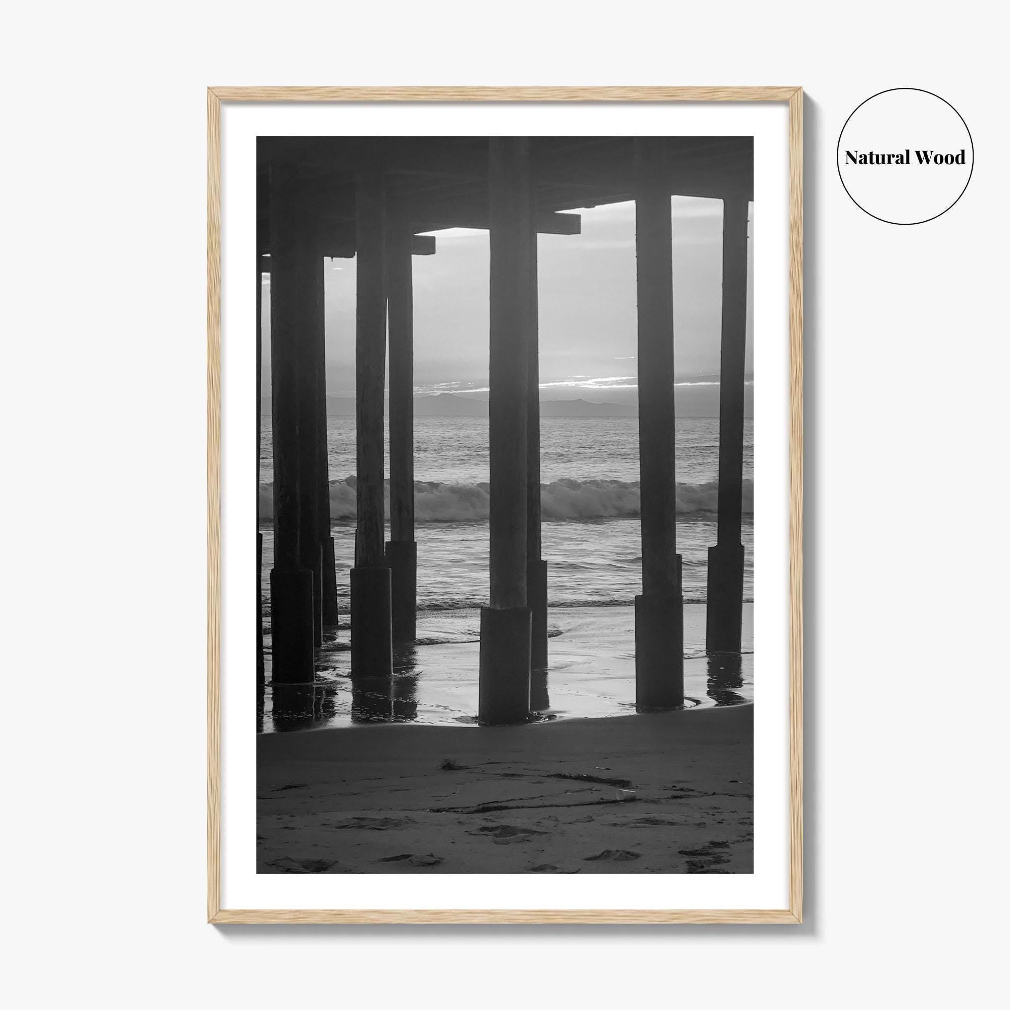 Ventura Black and White Fine Art Photo Print, Pier, California Coast Wall Poster, USA