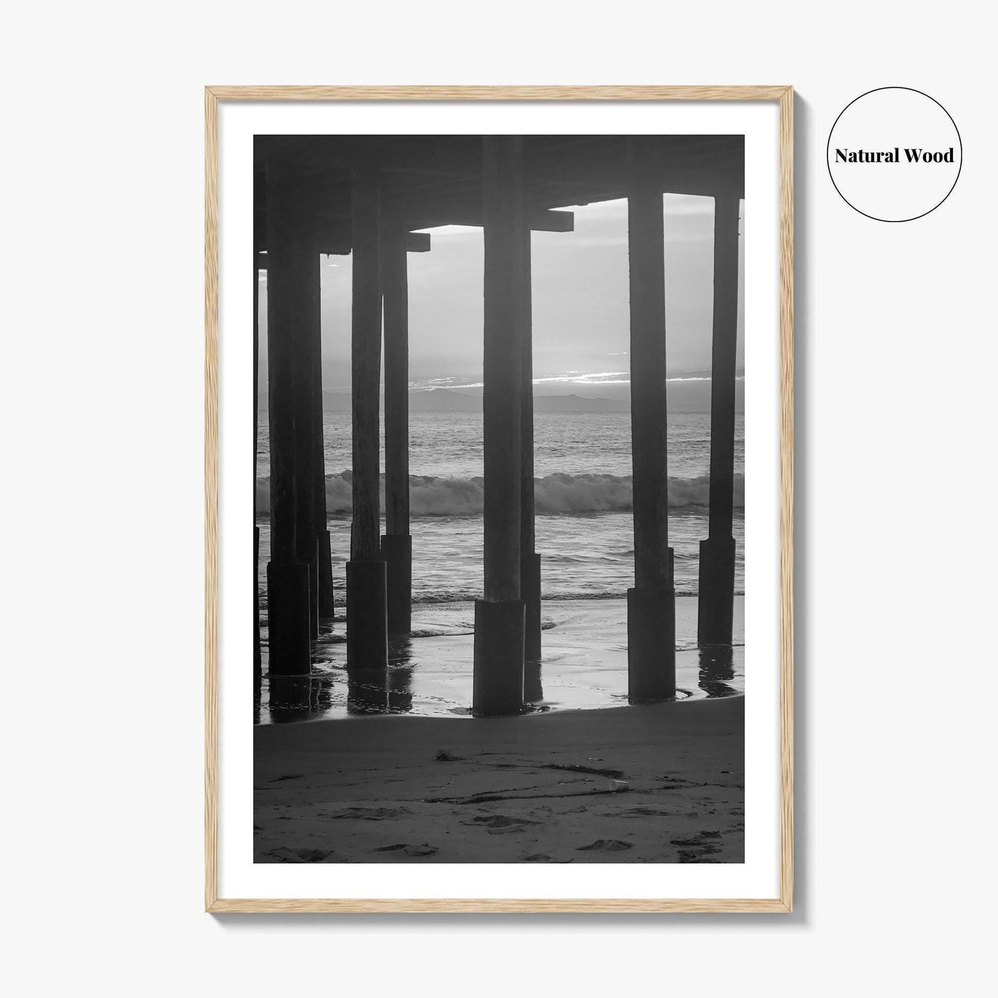 Ventura Black and White Fine Art Photo Print, Pier, California Coast Wall Poster, USA
