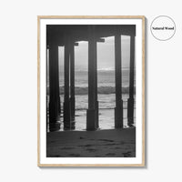 Ventura Black and White Fine Art Photo Print, Pier, California Coast Wall Poster, USA