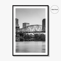 Little Rock Skyline Black and White Fine Art Photo Print, Arkansas Wall Poster, USA