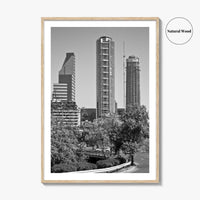 Santiago de Chile Skyline Black and White Fine Art Photo Print, Wall Decor Poster