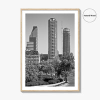 Santiago de Chile Skyline Black and White Fine Art Photo Print, Wall Decor Poster