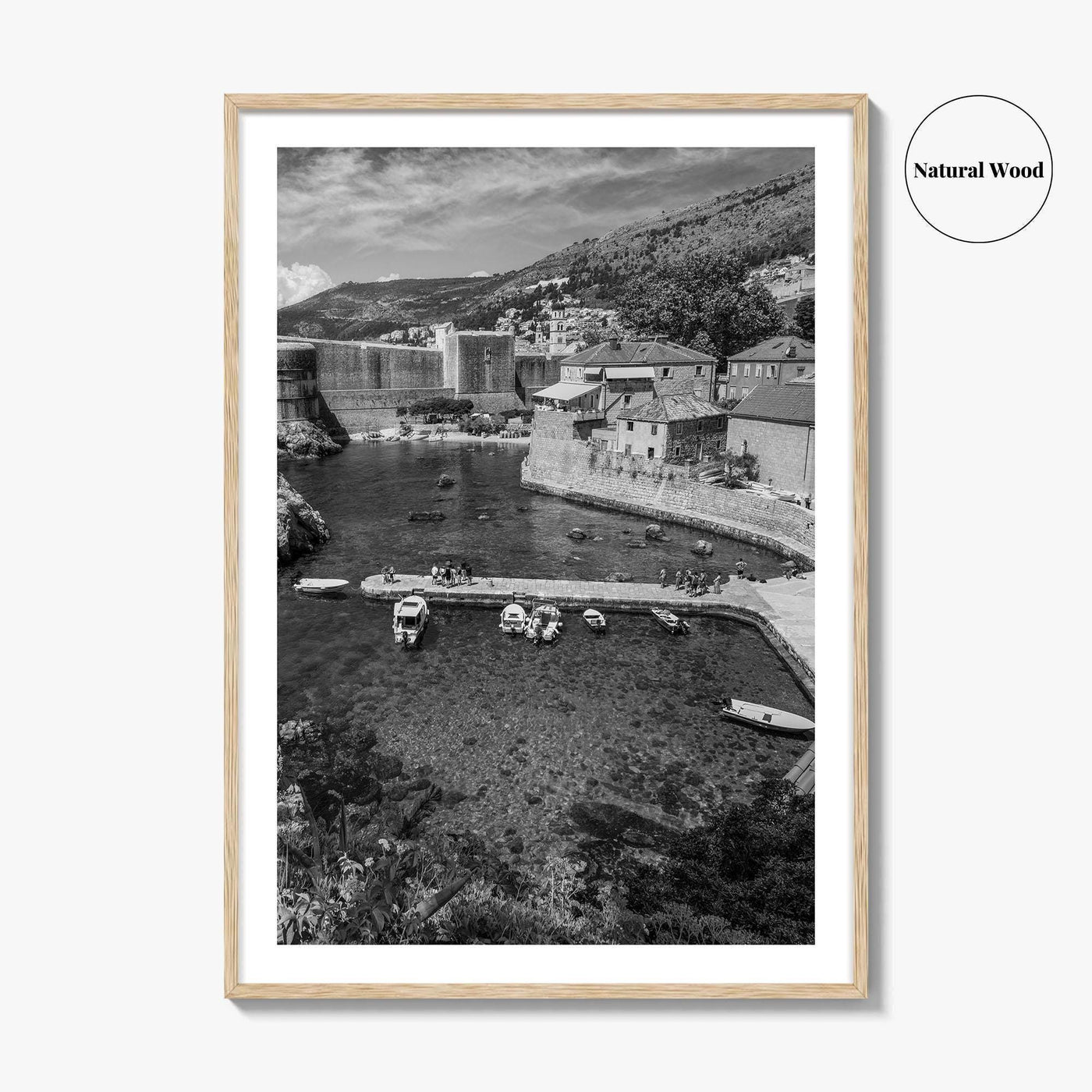 Dubrovnik Black and White Fine Art Photo Print, Old Town Croatia Poster