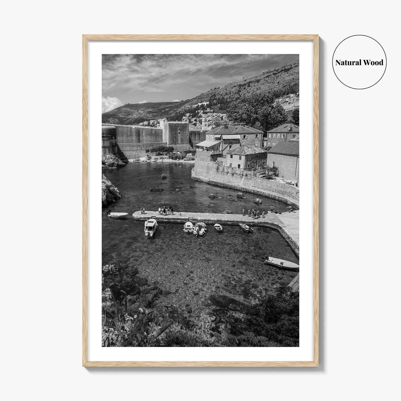 Dubrovnik Black and White Fine Art Photo Print, Old Town Croatia Poster