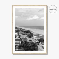 Virginia Beach Black and White Fine Art Photo Print, Aerial Oceanfront Poster, USA