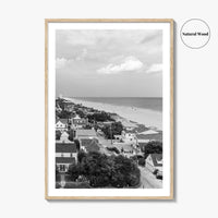 Virginia Beach Black and White Fine Art Photo Print, Aerial Oceanfront Poster, USA