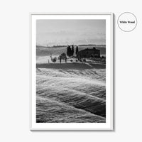 Tuscany Black and White Fine Art Photo Print, Italy Landscape Wall Decor Poster