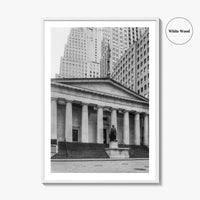 Wall Street Black and White Fine Art Photo Print, Federal Hall National Memorial, NYC