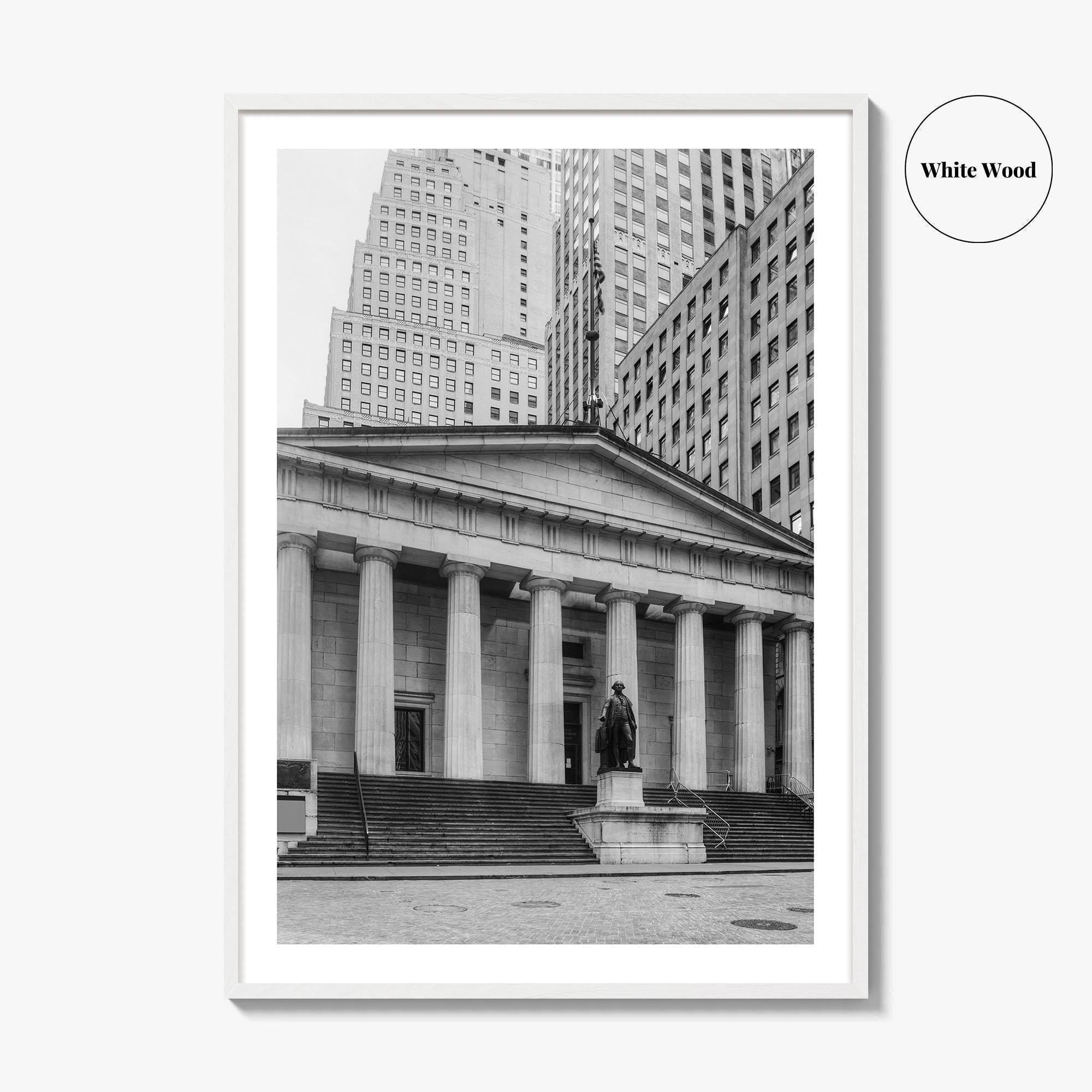 Wall Street Black and White Fine Art Photo Print, Federal Hall National Memorial, NYC