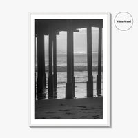 Ventura Black and White Fine Art Photo Print, Pier, California Coast Wall Poster, USA