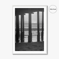 Ventura Black and White Fine Art Photo Print, Pier, California Coast Wall Poster, USA