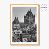 Quebec City Black and White Fine Art Photo Print, Chateau Frontenac Canada Poster