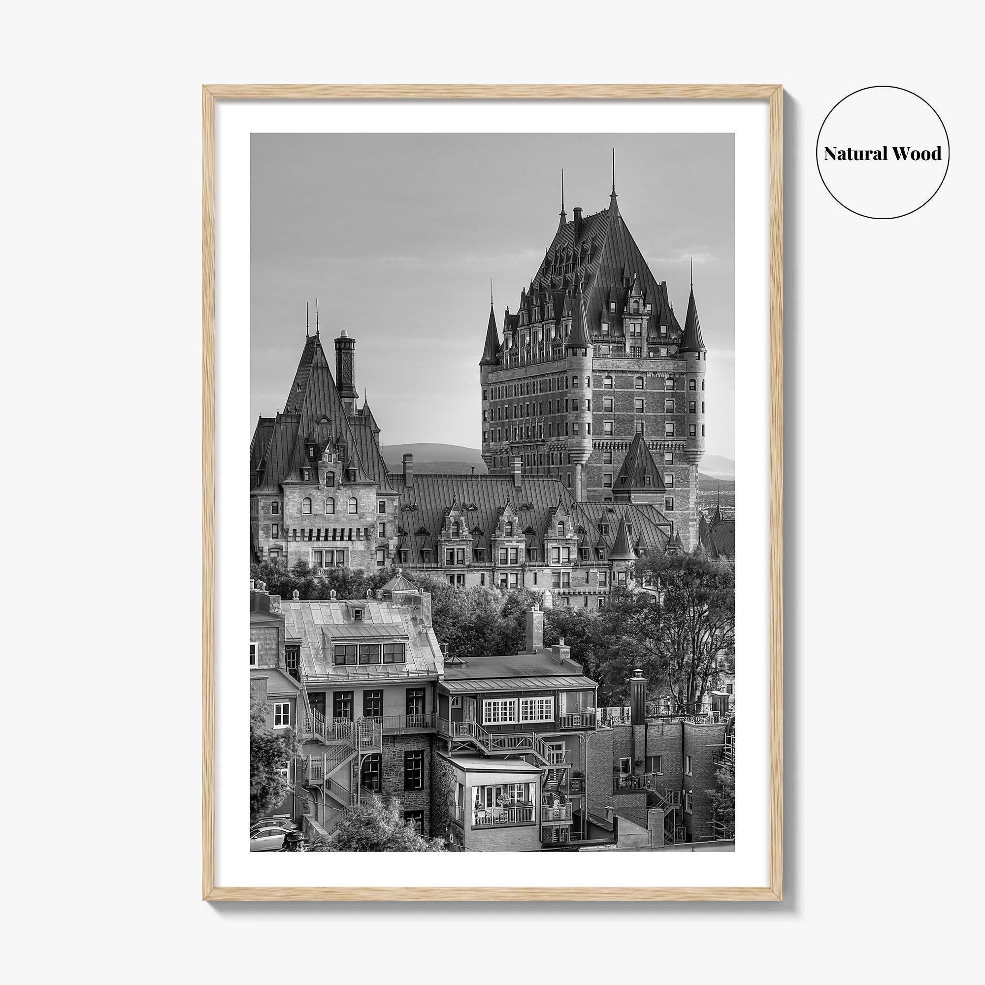 Quebec City Black and White Fine Art Photo Print, Chateau Frontenac Canada Poster