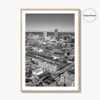 Omaha Skyline Black and White Fine Art Photo Print, Nebraska Downtown, USA Poster