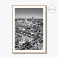Omaha Skyline Black and White Fine Art Photo Print, Nebraska Downtown, USA Poster