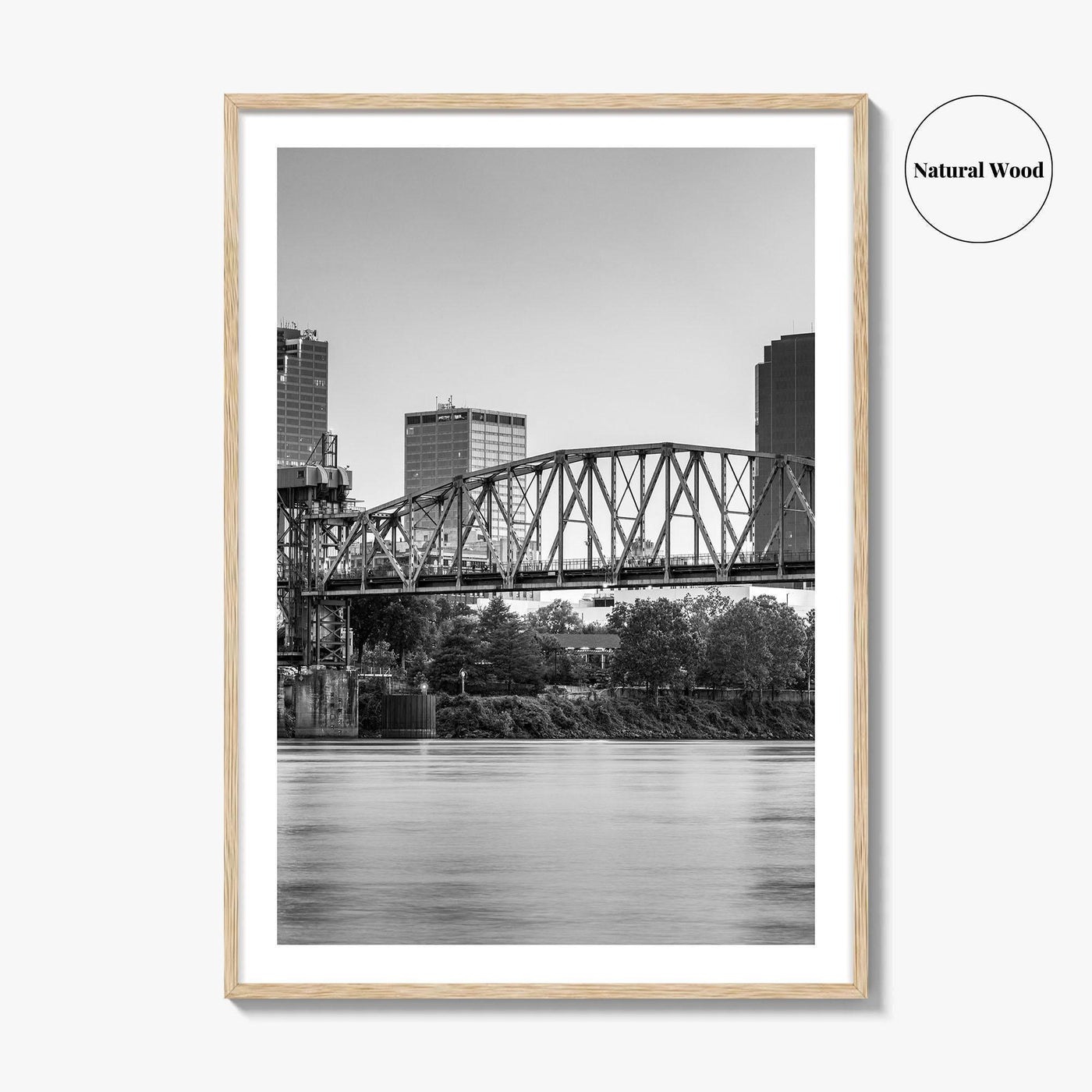 Little Rock Skyline Black and White Fine Art Photo Print, Arkansas Wall Poster, USA