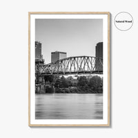 Little Rock Skyline Black and White Fine Art Photo Print, Arkansas Wall Poster, USA