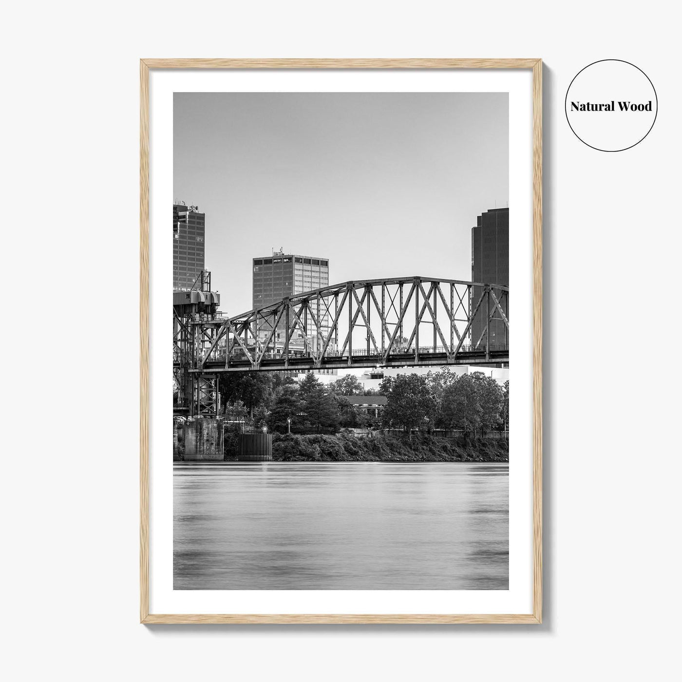 Little Rock Skyline Black and White Fine Art Photo Print, Arkansas Wall Poster, USA