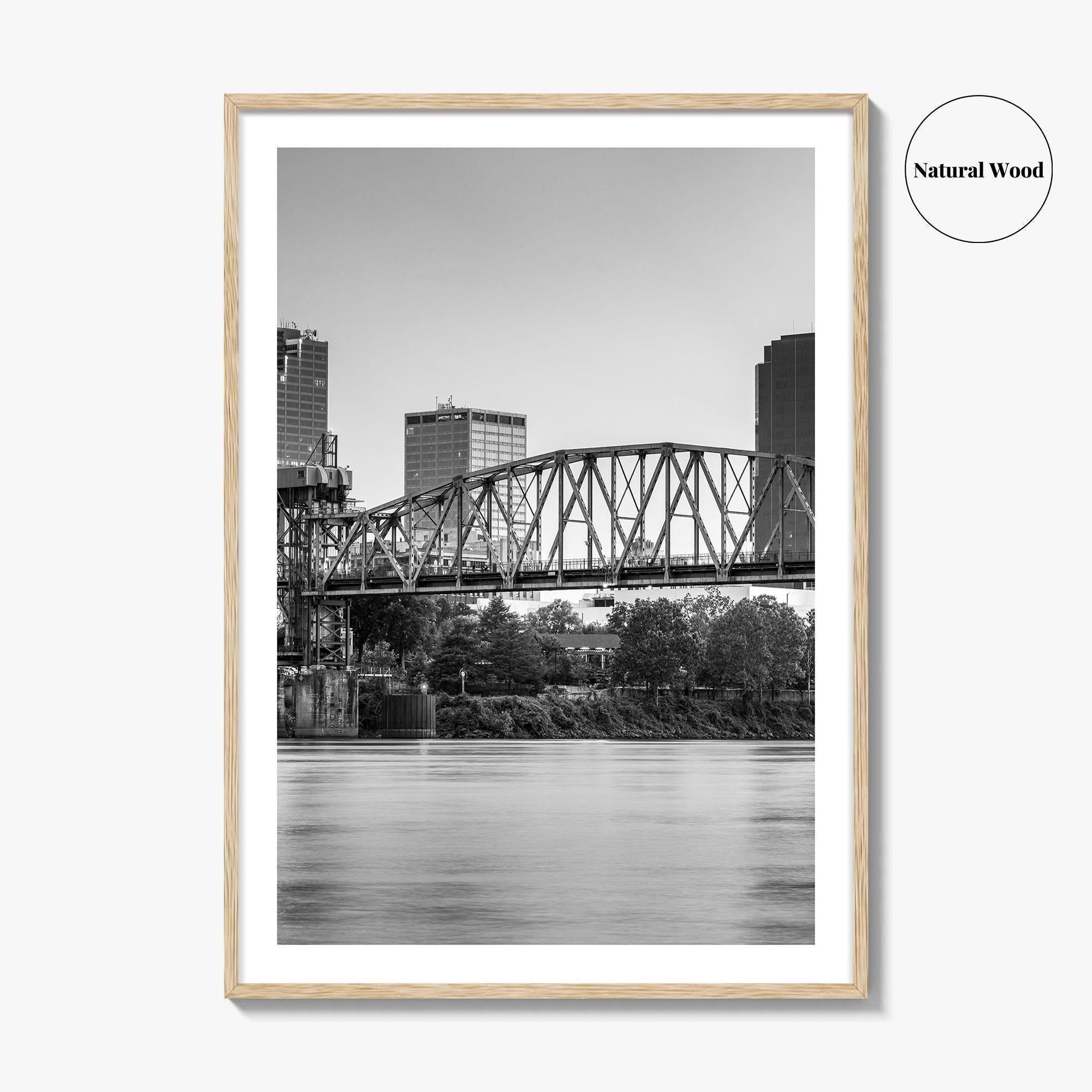 Little Rock Skyline Black and White Fine Art Photo Print, Arkansas Wall Poster, USA
