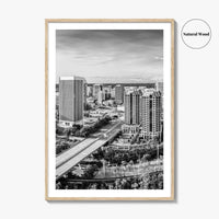 Richmond Skyline Black and White Fine Art Photo Print, Virginia, USA, James River, Poster