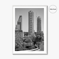 Santiago de Chile Skyline Black and White Fine Art Photo Print, Wall Decor Poster