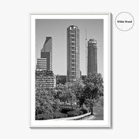 Santiago de Chile Skyline Black and White Fine Art Photo Print, Wall Decor Poster
