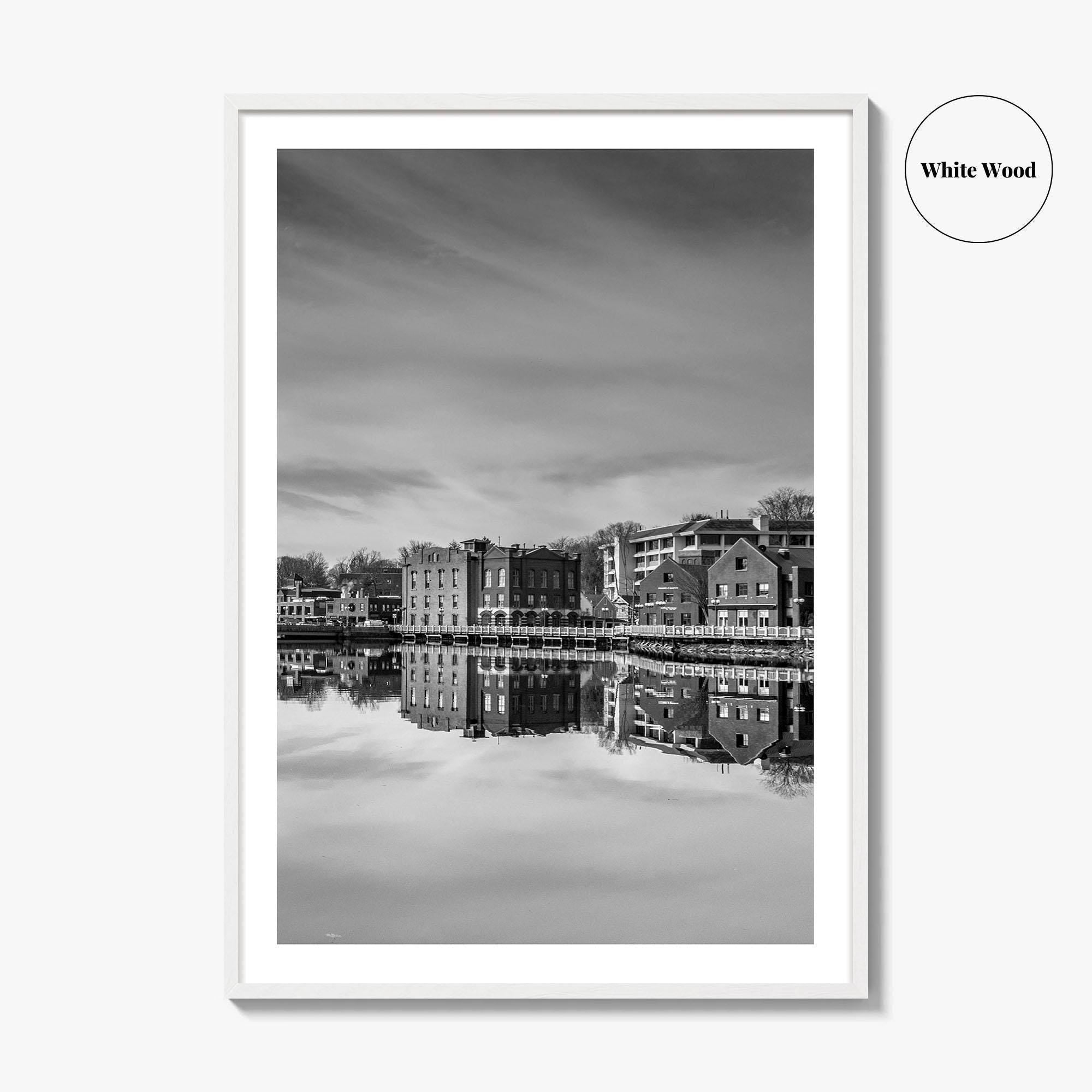 Westport Connecticut Black and White Fine Art Photo Print, Downtown Wall Poster, USA