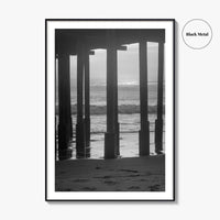 Ventura Black and White Fine Art Photo Print, Pier, California Coast Wall Poster, USA