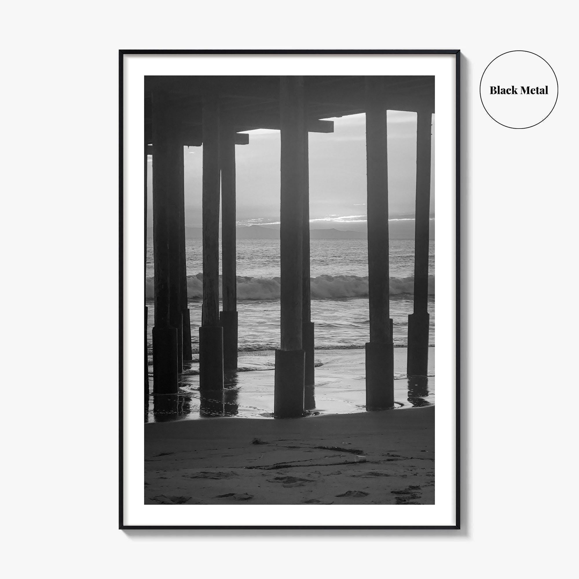 Ventura Black and White Fine Art Photo Print, Pier, California Coast Wall Poster, USA