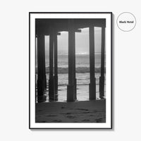 Ventura Black and White Fine Art Photo Print, Pier, California Coast Wall Poster, USA