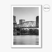 Little Rock Skyline Black and White Fine Art Photo Print, Arkansas Wall Poster, USA