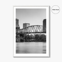Little Rock Skyline Black and White Fine Art Photo Print, Arkansas Wall Poster, USA