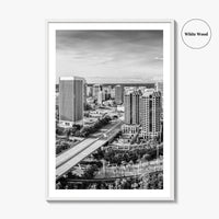 Richmond Skyline Black and White Fine Art Photo Print, Virginia, USA, James River, Poster