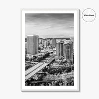 Richmond Skyline Black and White Fine Art Photo Print, Virginia, USA, James River, Poster