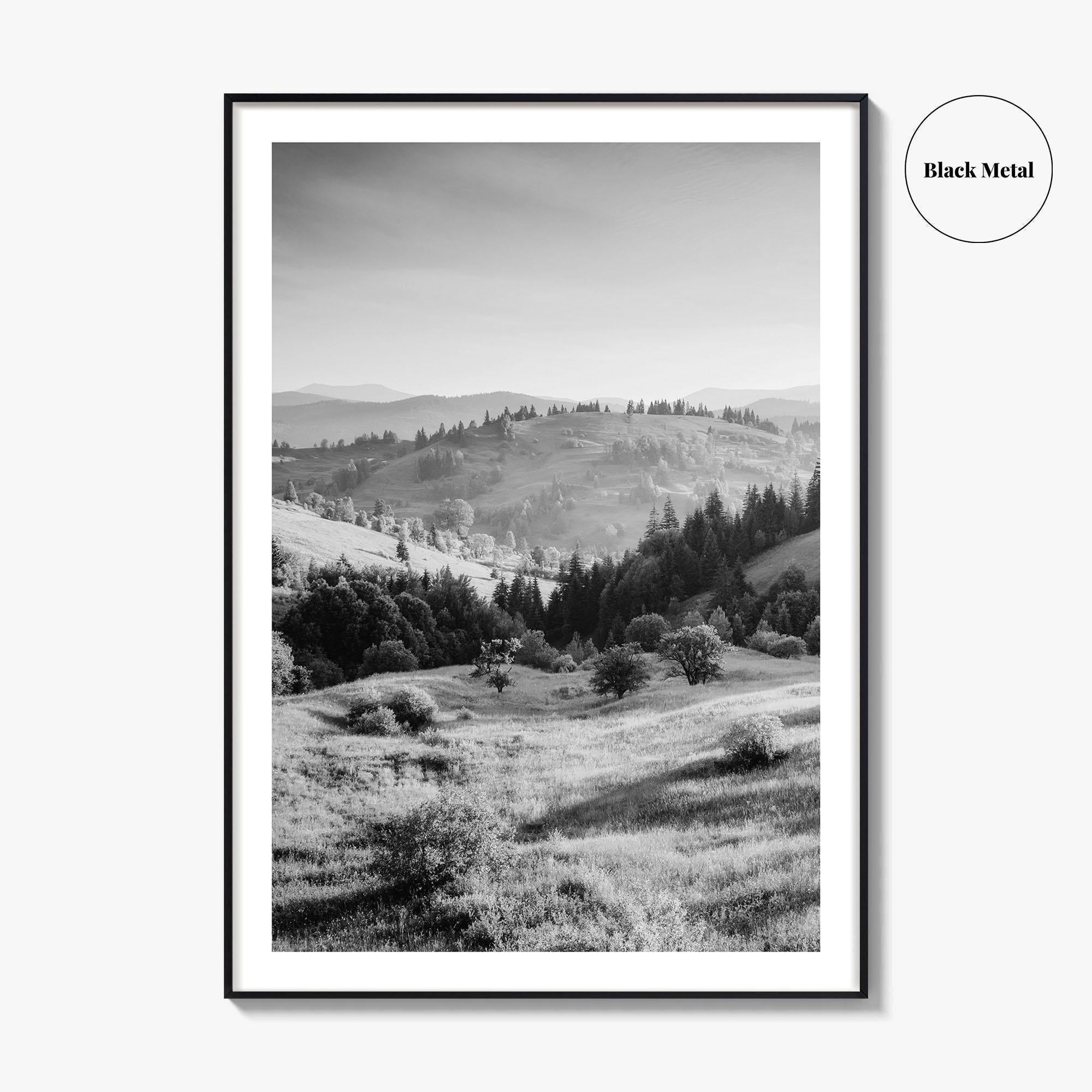 Carpathian Mountains Black and White Fine Art Photo Print, Ukraine Landscape Poster, Europe