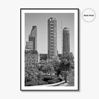 Santiago de Chile Skyline Black and White Fine Art Photo Print, Wall Decor Poster