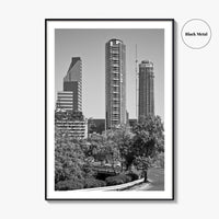 Santiago de Chile Skyline Black and White Fine Art Photo Print, Wall Decor Poster