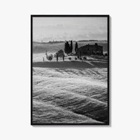 Tuscany Black and White Fine Art Photo Print, Italy Landscape Wall Decor Poster