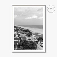 Virginia Beach Black and White Fine Art Photo Print, Aerial Oceanfront Poster, USA