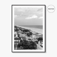 Virginia Beach Black and White Fine Art Photo Print, Aerial Oceanfront Poster, USA