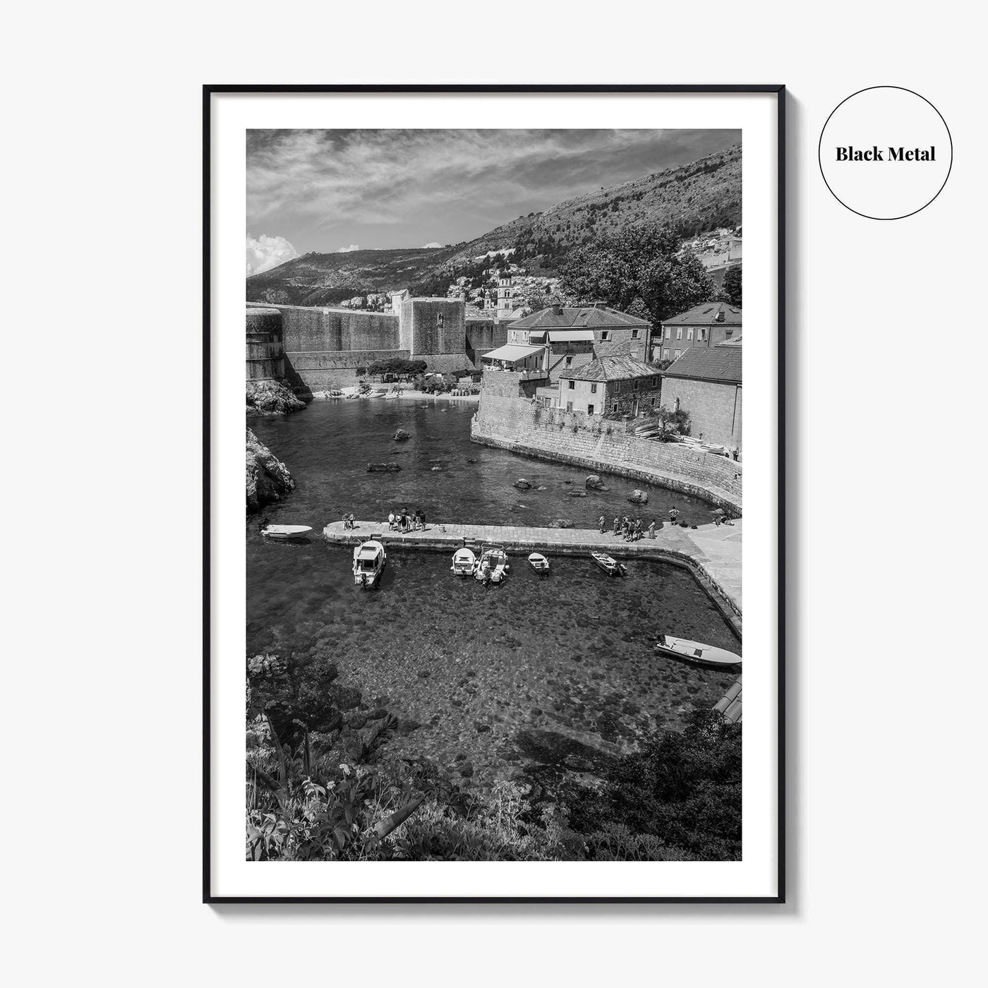 Dubrovnik Black and White Fine Art Photo Print, Old Town Croatia Poster