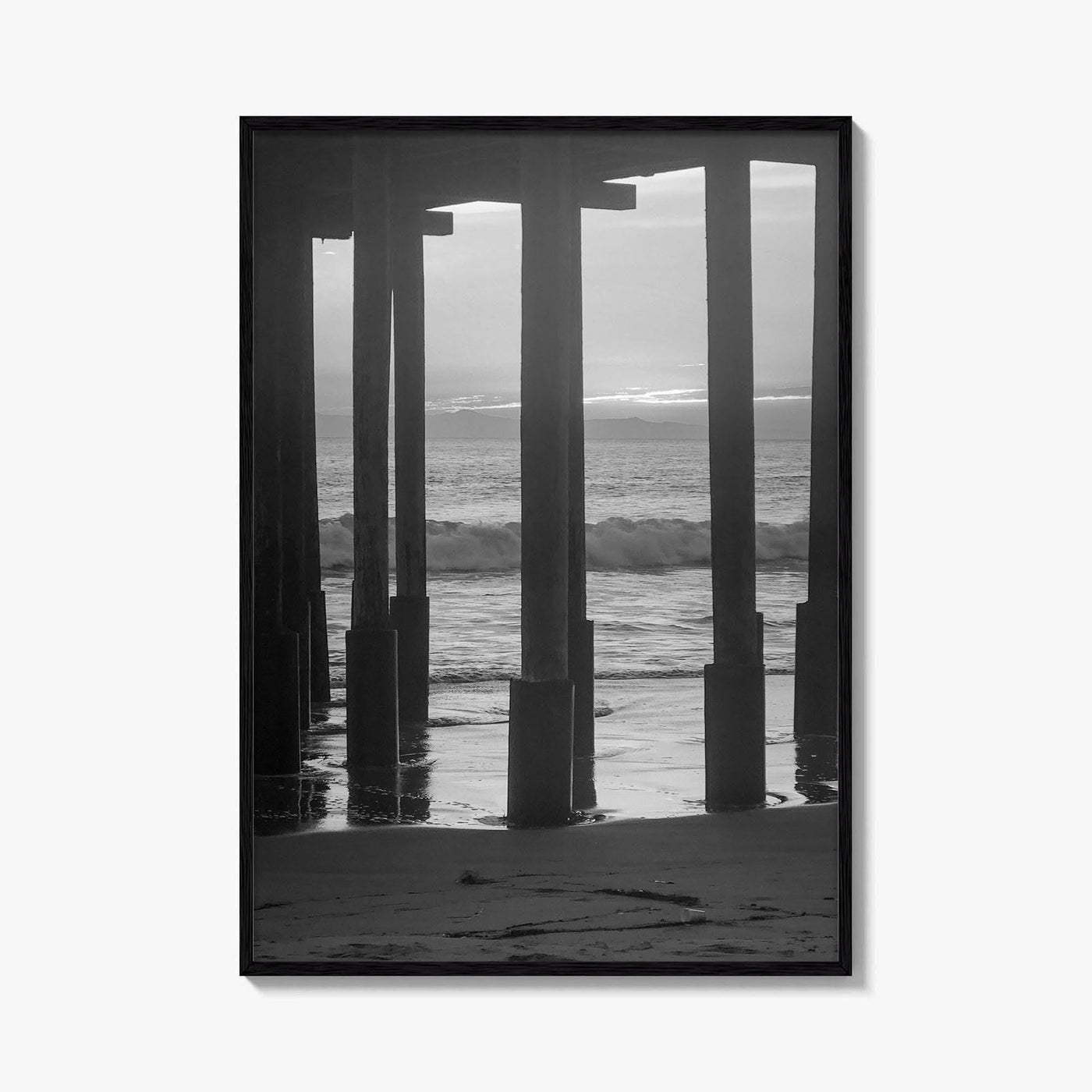 Ventura Black and White Fine Art Photo Print, Pier, California Coast Wall Poster, USA