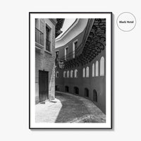 Toledo Black and White Fine Art Photo Print, Old Town Street, Spain Poster